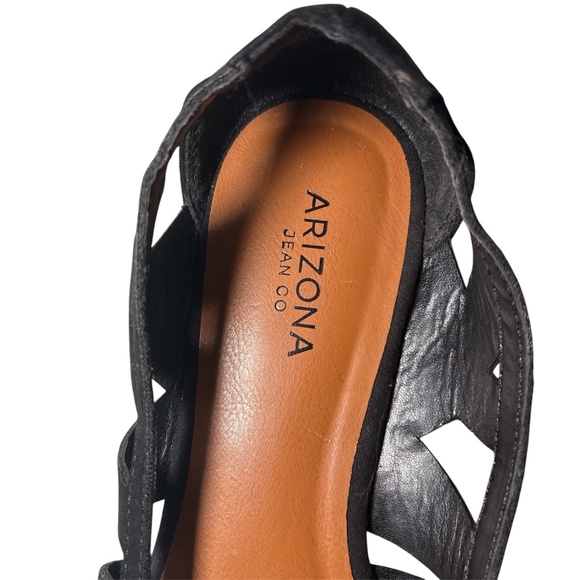 Arizona Jean Company Women's Ballet Flat Sandal Black Suede Size 9 Slip On - Picture 2 of 5